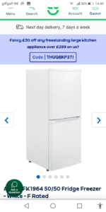 Brand new fridge freezer